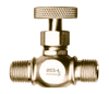 1/4" x 9/16"-18 LH Brass Male NPT - Male Reverse Flow Precision Needle Valve  854-L