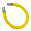 1 x 72" Male NPT Swivel Yellow Coated S/S Natural Gas Hose Assembly  ACM-100-GAS-SP72