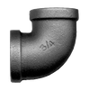 1/4" Sch. 40 Black Iron Female NPT 90° Elbow  BI-100-B