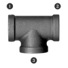 1/4" Sch. 40 Black Iron Female NPT Tee  BI-101-B