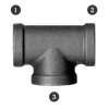 1-1/4" Sch. 40 Black Iron Female NPT Tee  BI-101-J