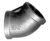 1/4" Sch. 40 Black Iron Female NPT 45° Elbow  BI-105-B