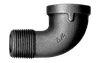 3/8" Sch. 40 Black Iron Male NPT - Female NPT 90° Street Elbow  BI-116-C
