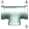 2" Sch. 40 Galvanized Iron Female NPT Tee  GI-101-M