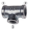2 x 2 x 3/4" Sch. 40 Galvanized Iron Female NPT Reducing Tee  GI-101-ME
