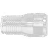 1-1/2" Galvanized Steel Hose Barb - Male NPT Combination Nipple  GI-125-24K