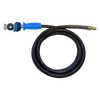 3/8" x 12' Black Rubber DOT SAE J1402 Air Brake Hose Assembly w/Blue Grip, Spring Guard & Glad Hand  HABBLU-12GGSG-GH