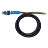 3/8" x 15' Black Rubber DOT SAE J1402 Air Brake Hose Assembly w/Blue Grip, Spring Guard & Glad Hand  HABBLU-15GGSG-GH