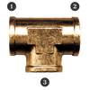 1/4" Lead Free Forged Brass Female NPT Tee  LF-101-B