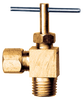 1/4 x 1/8" Lead Free Brass Metal Line Compression - Male NPT 90° Needle Valve  LF-3069-4A