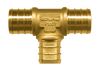 1/2 x 1/2 x 3/4" Lead Free Brass Pex Hose Barb Reducing Tee  LF-PEX-123-1410