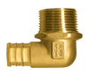 3/4 x 3/4" Lead Free Brass Pex Hose Barb - Male NPT 90° Elbow  LF-PEX-139-14E