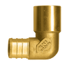 1/2 x 1/2" Lead Free Brass Pex Hose Barb - Male Sweat-On 90° Elbow  LF-PEX-139SW-10