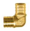 3/4 x 1/2" Lead Free Brass Pex Hose Barb 90° Reducing Elbow  LF-PEX-99HB-1410