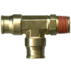 1/4 x 1/4 x 1/4" Brass Push-To-Connect - Male NPT Swivel - Push-To-Connect Tee  PC71SW-4B