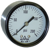 0-200 PSI  - 2" Dry - Steel Case - Brass Center Back Mount - Pressure Gauge  PG-200CD2
