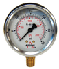 0-300 PSI  - 2-1/2" Liquid Filled - Stainless Case - Brass Stem Mount - Pressure Gauge  PG-300SG25
