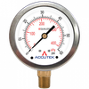 0-300 PSI  - 2-1/2" Dry - Stainless Case - Brass Stem Mount - Pressure Gauge  PG-300ZRSD25