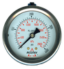 0-400 PSI  - 2-1/2" Liquid Filled - Stainless Case - Brass Center Back Mount - Pressure Gauge  PG-400CG25