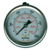 0-5000 PSI  - 2-1/2" Liquid Filled - Stainless Case - Brass Center Back Mount - Pressure Gauge  PG-5000CG25