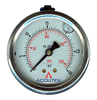 0-60 PSI  - 2-1/2" Liquid Filled - Stainless Case - Brass Center Back Mount - Pressure Gauge  PG-60CG25