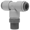 1/2 x 1/2 x 3/8" JG® Grey Acetal Push-To-Connect - Push-To-Connect - Male NPT Swivel Tee  PI101623S