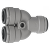 1/2" JG® Grey Acetal Push-To-Connect Two Way Divider  PI2316S