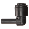6 x 6mm JG® Black Acetal Male Stem - Push-To-Connect 90° Elbow  PM220606E