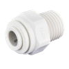 1/4 x 1/8" JG® White Polypropylene Push-To-Connect - Male NPT Connector  PP010821W