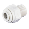 3/8 x 1/2" JG® White Polypropylene Push-To-Connect - Male NPT Connector  PP011224W