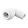 1/4 x 1/4" JG® White Polypropylene Push-To-Connect - Male NPT Swivel 90° Elbow  PP090822W