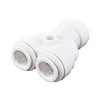 3/8" JG® White Polypropylene Push-To-Connect Two Way Divider  PP2312W