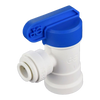 1/4 x 1/4" JG® White Polypropylene Push-To-Connect - Female NPT 90° Shut Off Valve  PPSV500822W