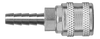 1/4 x 3/8" Steel Aro 210 Pneumatic Q/D Coupler - Hose Barb  QD-AROAC4-6H