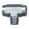 1/4 x 1/4 x 1/4" Steel Female NPT - Female NPT - Male NPT Tee  S1006-B
