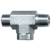 1/2 x 1/2 x 1/2" Steel Male NPT - Male NPT - Female NPT Tee  S1006M-D