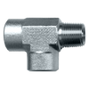 3/8 x 3/8 x 3/8" Steel Female NPT - Male NPT - Female NPT Tee  S1007-C