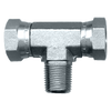 3/8 x 3/8" Steel Female NPSM Swivel - Female NPSM Swivel - Male NPT Tee  S1106-CC