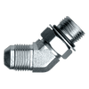 1 x 1-5/8"-12 Steel Male 37° JIC - Male ORB 45° Elbow  S3654-1620