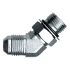 1-1/4 x 1-5/8"-12 Steel Male 37° JIC - Male ORB 45° Elbow  S3654-20
