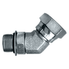 7/16"-20 x 1/4" Steel Male ORB - Female NPSM Swivel 45° Elbow  SO1124-4B