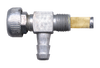 1/4 x 1/8" Plated Brass Hose Barb - Male NPT 90° Fuel Shut-Off Valve w/Strainer Screen  WH-6600