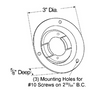 2" Round Lamp Theft Resistant Mounting Flange - Gray  43150