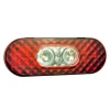 6" Oval LED Stop/Tail/Turn Lamp w/Integrated Back-up w/SuperSeal® Hard Shell Connector - Red/Clear  54702