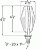Thin-Line Double Faced Lamp - Single Contact - Red/Amber  55220