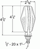 Thin-Line Double Faced Lamp - Single Contact - Amber  55223