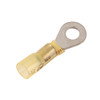 12 - 10 AWG Heat Shrink & Solder Ring Terminals 1/4" @ 25 Pack - Yellow  84-2438