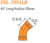 Fig. 7051LR 45° Long Radius Elbow 8"