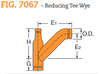 Fig. 7067 Reduce Tee Wye 4 x 4 x 3"