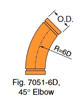 Fig. 7051-6D 45° Long Radius Elbow 3-1/2"